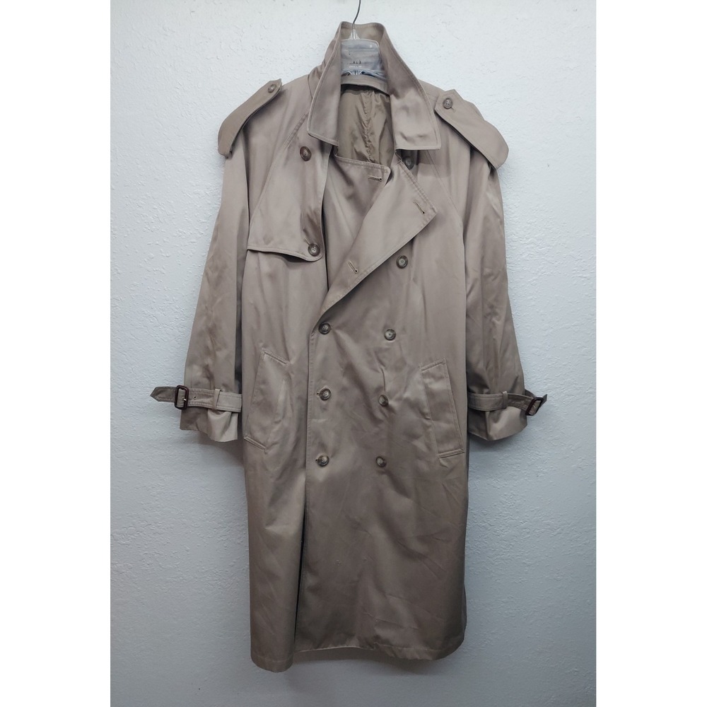 RALPH LAUREN Trench Coat Mens 46 Tan Double Breasted NO BELT or LINER
